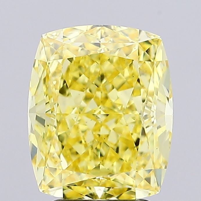 Loose Diamond - CUSHION MODIFIED 3.77ct Fancy Vivid Yellow VS1: Loose Diamond - CUSHION MODIFIED 3.77ct Fancy Vivid Yellow VS1 Source: This is a real non-mined Diamond that has been grown in a lab Shape: CUSHION MODIFIED Carats: 3.77 Color: Fancy Vivid Yellow Cert