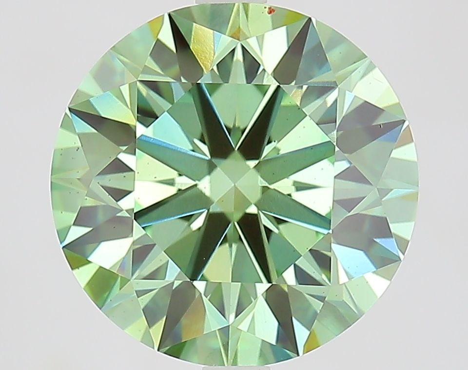 Ideal Loose Diamond - ROUND 5.32ct Fancy Vivid Green VS2: Ideal Loose Diamond - ROUND 5.32ct Fancy Vivid Green VS2 Source: This is a real non-mined Diamond that has been grown in a lab Shape: ROUND Carats: 5.32 Color: Fancy Vivid Green Certification: IGI Vid
