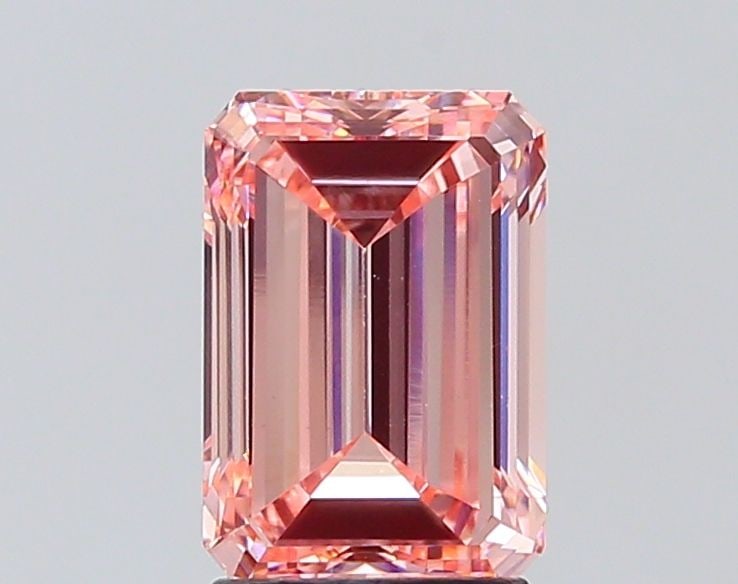 Loose Diamond - EMERALD 2.5ct Fancy Intense Pink VVS2: Loose Diamond - EMERALD 2.5ct Fancy Intense Pink VVS2 Source: This is a real non-mined Diamond that has been grown in a lab Shape: EMERALD Carats: 2.5 Color: Fancy Intense Pink Certification: IGI Addi