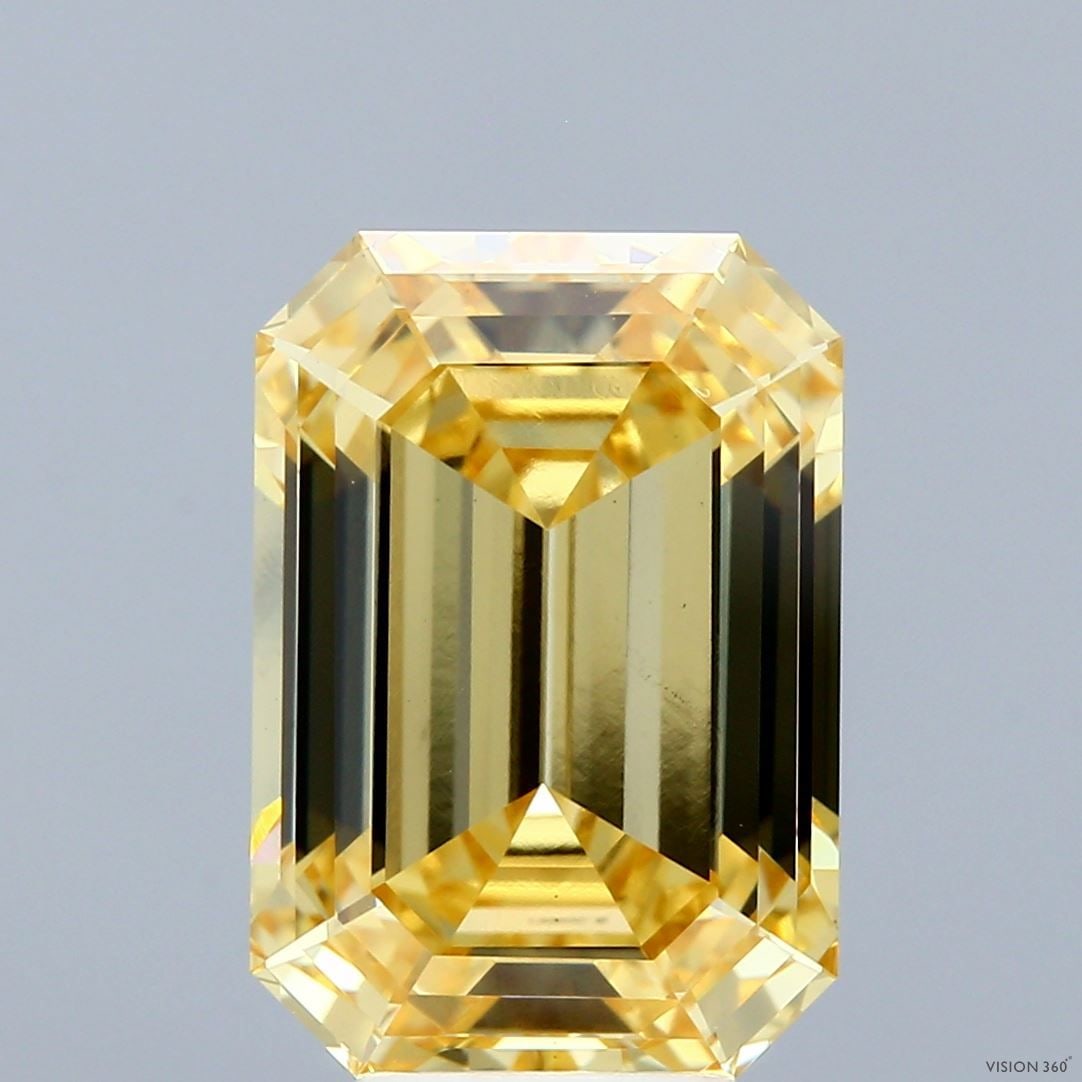 Loose Diamond - EMERALD 7.32ct Fancy Intense Yellow VS1: Loose Diamond - EMERALD 7.32ct Fancy Intense Yellow VS1 Source: This is a real non-mined Diamond that has been grown in a lab Shape: EMERALD Carats: 7.32 Color: Fancy Intense Yellow Certification: IGI