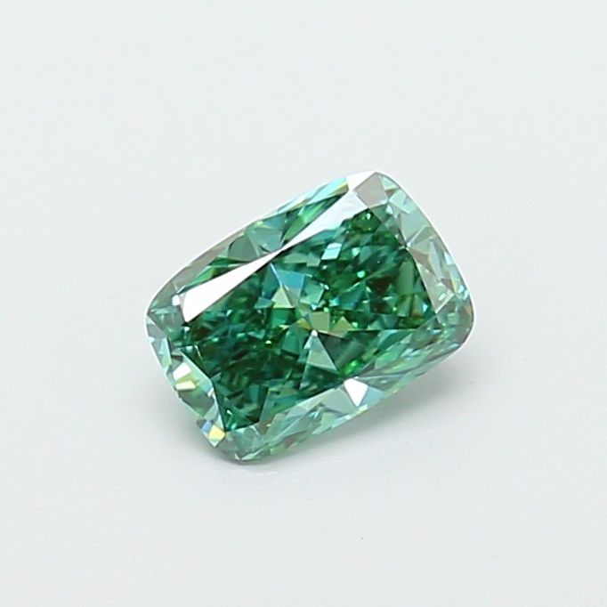 Loose Diamond - CUSHION MODIFIED 0.99ct Fancy Vivid Green VVS2: Loose Diamond - CUSHION MODIFIED 0.99ct Fancy Vivid Green VVS2 Source: This is a real non-mined Diamond that has been grown in a lab Shape: CUSHION MODIFIED Carats: 0.99 Color: Fancy Vivid Green Certi