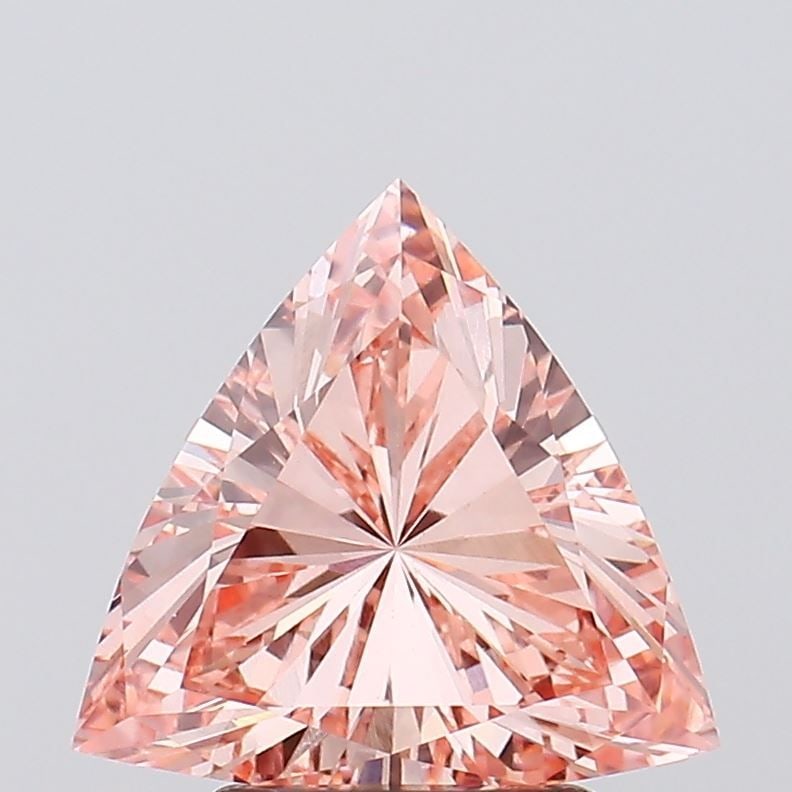 Loose Diamond - TRIANGULAR 2.08ct Fancy Vivid Pink VS1: Loose Diamond - TRIANGULAR 2.08ct Fancy Vivid Pink VS1 Source: This is a real non-mined Diamond that has been grown in a lab Shape: TRIANGULAR Carats: 2.08 Color: Fancy Vivid Pink Certification: IGI V