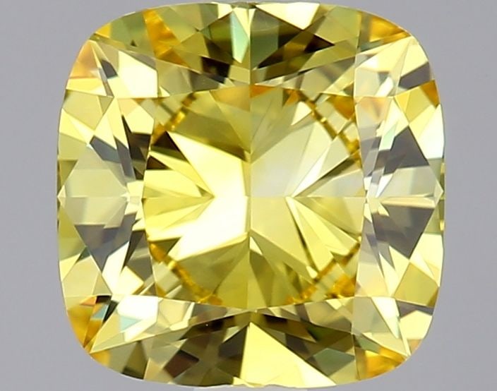 Loose Diamond - CUSHION MODIFIED 1.5ct Fancy Vivid Yellow IF: Loose Diamond - CUSHION MODIFIED 1.5ct Fancy Vivid Yellow IF Source: This is a real non-mined Diamond that has been grown in a lab Shape: CUSHION MODIFIED Carats: 1.5 Color: Fancy Vivid Yellow Certifi