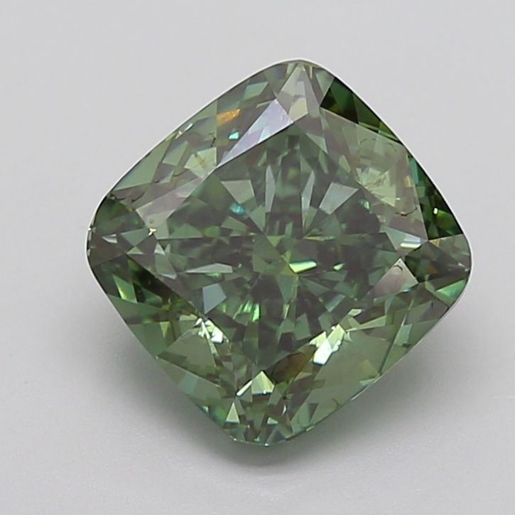 Loose Diamond - CUSHION BRILLIANT 4.28ct Fancy Vivid Green VS1 (1 of 1)