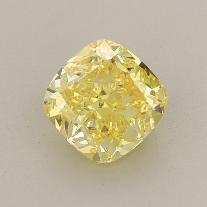 Loose Diamond - CUSHION MODIFIED 0.75ct Fancy Vivid Yellow VVS2: Loose Diamond - CUSHION MODIFIED 0.75ct Fancy Vivid Yellow VVS2 Source: This is a real non-mined Diamond that has been grown in a lab Shape: CUSHION MODIFIED Carats: 0.75 Color: Fancy Vivid Yellow Cer