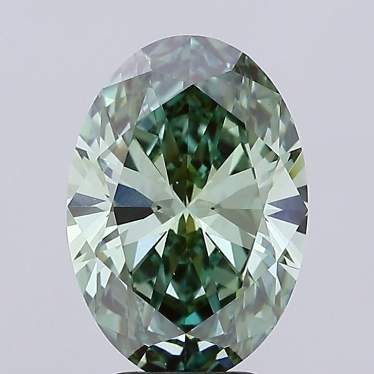 Loose Diamond - OVAL 4.08ct Fancy Vivid Green VS1: Loose Diamond - OVAL 4.08ct Fancy Vivid Green VS1 Source: This is a real non-mined Diamond that has been grown in a lab Shape: OVAL Carats: 4.08 Color: Fancy Vivid Green Certification: IGI Video: