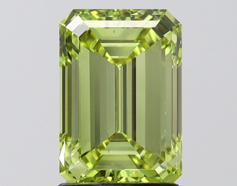 Loose Diamond - EMERALD 2.01ct Fancy Intense Yellow Green VS2: Loose Diamond - EMERALD 2.01ct Fancy Intense Yellow Green VS2 Source: This is a real non-mined Diamond that has been grown in a lab Shape: EMERALD Carats: 2.01 Color: Fancy Intense Yellow Green Certif