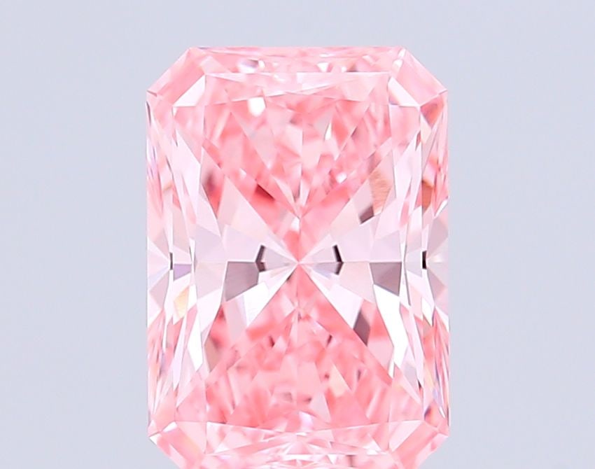 Loose Diamond - RADIANT 3.28ct Fancy Vivid Pink VVS2: Loose Diamond - RADIANT 3.28ct Fancy Vivid Pink VVS2 Source: This is a real non-mined Diamond that has been grown in a lab Shape: RADIANT Carats: 3.28 Color: Fancy Vivid Pink Certification: IGI Video: