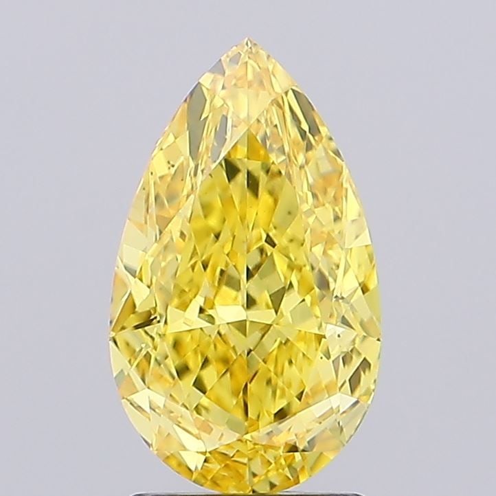 Loose Diamond - PEAR 2.31ct Fancy Vivid Yellow VS1: Loose Diamond - PEAR 2.31ct Fancy Vivid Yellow VS1 Source: This is a real non-mined Diamond that has been grown in a lab Shape: PEAR Carats: 2.31 Color: Fancy Vivid Yellow Certification: IGI Video: