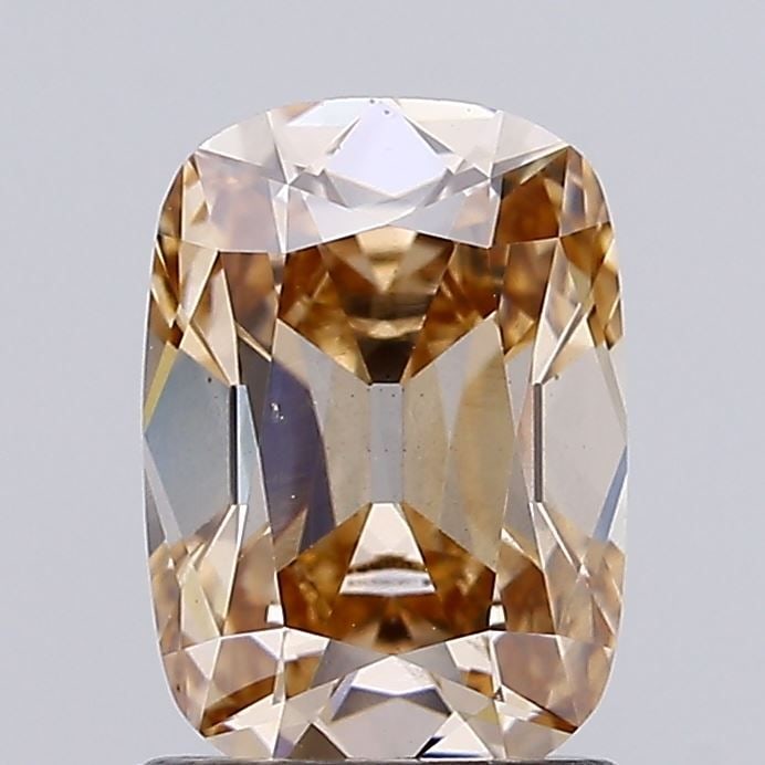 Loose Diamond - CUSHION BRILLIANT 1.55ct Fancy Light Brown VS2: Loose Diamond - CUSHION BRILLIANT 1.55ct Fancy Light Brown VS2 Source: This is a real non-mined Diamond that has been grown in a lab Shape: CUSHION BRILLIANT Carats: 1.55 Color: Fancy Light Brown Cert