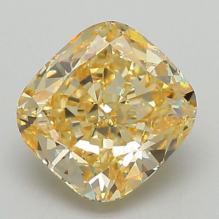 Loose Diamond - CUSHION MODIFIED 2.03ct Fancy Intense Yellow VS1: Loose Diamond - CUSHION MODIFIED 2.03ct Fancy Intense Yellow VS1 Source: This is a real non-mined Diamond that has been grown in a lab Shape: CUSHION MODIFIED Carats: 2.03 Color: Fancy Intense Yellow