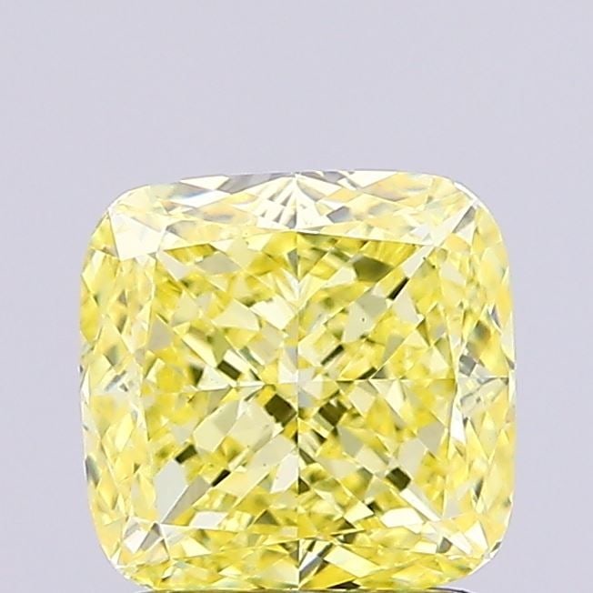Loose Diamond - CUSHION MODIFIED 1.4ct Fancy Intense Yellow VS1: Loose Diamond - CUSHION MODIFIED 1.4ct Fancy Intense Yellow VS1 Source: This is a real non-mined Diamond that has been grown in a lab Shape: CUSHION MODIFIED Carats: 1.4 Color: Fancy Intense Yellow Ce