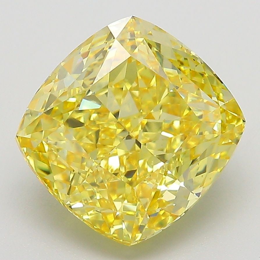 Loose Diamond - CUSHION MODIFIED 5.06ct Fancy Intense Yellow VS1: Loose Diamond - CUSHION MODIFIED 5.06ct Fancy Intense Yellow VS1 Source: This is a real non-mined Diamond that has been grown in a lab Shape: CUSHION MODIFIED Carats: 5.06 Color: Fancy Intense Yellow