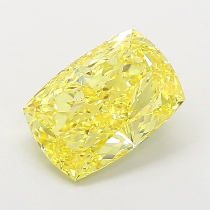 Loose Diamond - CUSHION MODIFIED 3.1ct Fancy Vivid Yellow VS2: Loose Diamond - CUSHION MODIFIED 3.1ct Fancy Vivid Yellow VS2 Source: This is a real non-mined Diamond that has been grown in a lab Shape: CUSHION MODIFIED Carats: 3.1 Color: Fancy Vivid Yellow Certif
