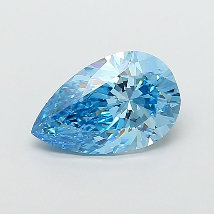 Loose Diamond - PEAR 4.04ct Fancy Vivid Blue VVS2: Loose Diamond - PEAR 4.04ct Fancy Vivid Blue VVS2 Source: This is a real non-mined Diamond that has been grown in a lab Shape: PEAR Carats: 4.04 Color: Fancy Vivid Blue Certification: IGI Video: