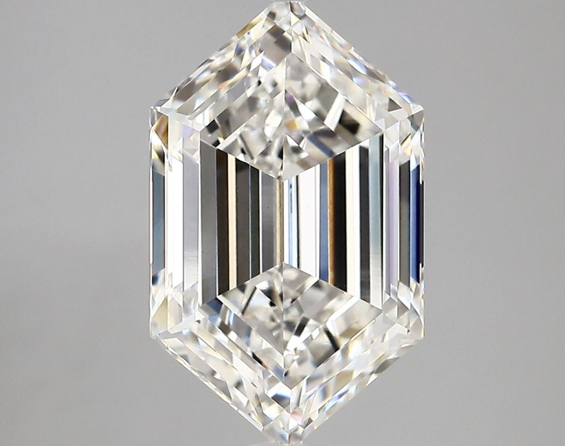 Loose Diamond - HEXAGONAL 4.38ct F VVS2: Loose Diamond - HEXAGONAL 4.38ct F VVS2 Source: This is a real non-mined Diamond that has been grown in a lab Shape: HEXAGONAL Carats: 4.38 Color: F Clarity: VVS2 Certification: IGI Video:
