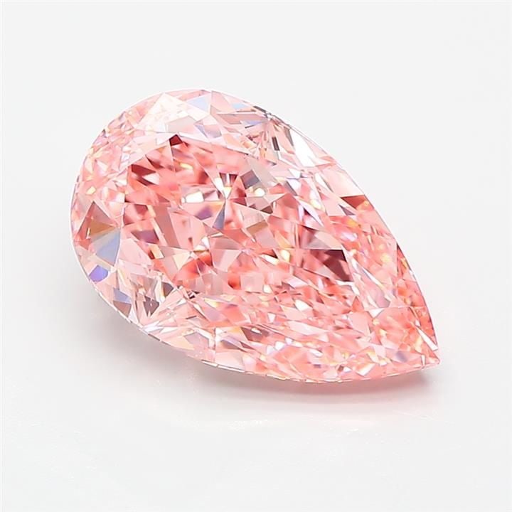 Loose Diamond - PEAR 4.05ct Fancy Vivid Pink VS1: Loose Diamond - PEAR 4.05ct Fancy Vivid Pink VS1 Source: This is a real non-mined Diamond that has been grown in a lab Shape: PEAR Carats: 4.05 Color: Fancy Vivid Pink Certification: IGI Video: