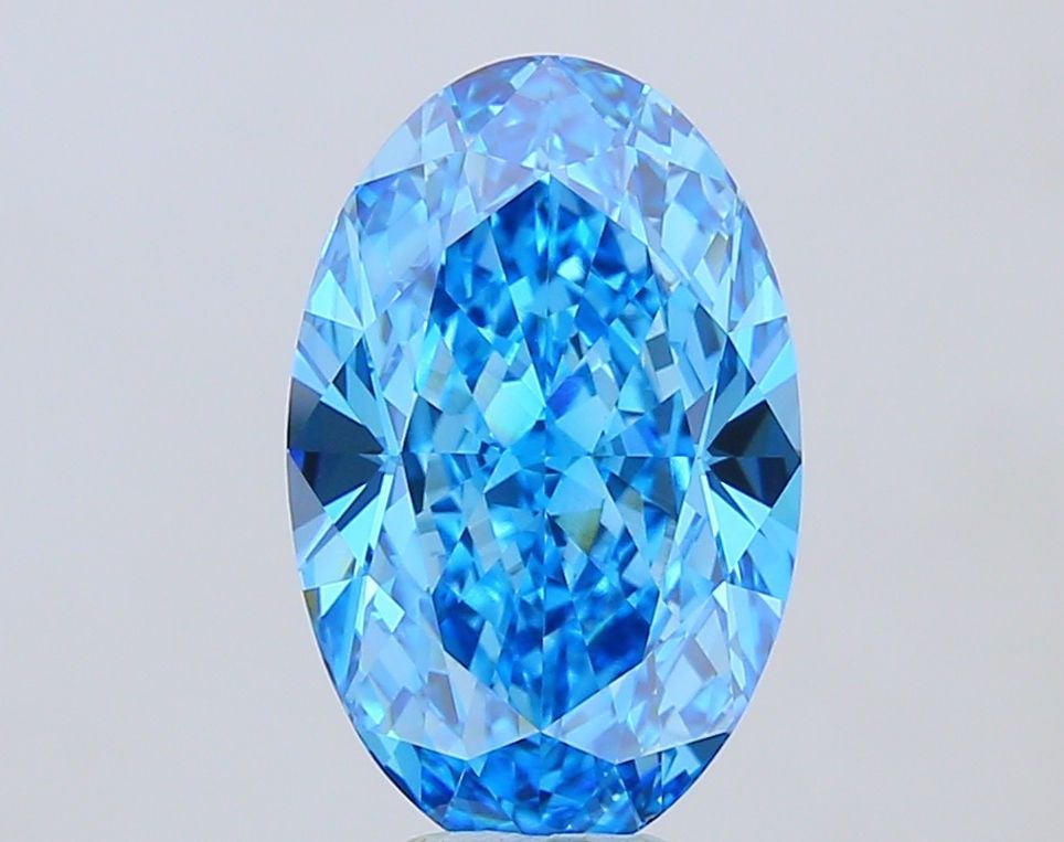 Loose Diamond - OVAL 12.02ct Fancy Vivid Blue VS1: Loose Diamond - OVAL 12.02ct Fancy Vivid Blue VS1 Source: This is a real non-mined Diamond that has been grown in a lab Shape: OVAL Carats: 12.02 Color: Fancy Vivid Blue Certification: IGI Video: