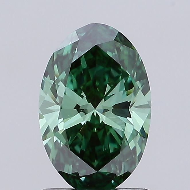 Loose Diamond - OVAL 1.1ct Fancy Vivid Green VS1: Loose Diamond - OVAL 1.1ct Fancy Vivid Green VS1 Source: This is a real non-mined Diamond that has been grown in a lab Shape: OVAL Carats: 1.1 Color: Fancy Vivid Green Certification: IGI Video: Video