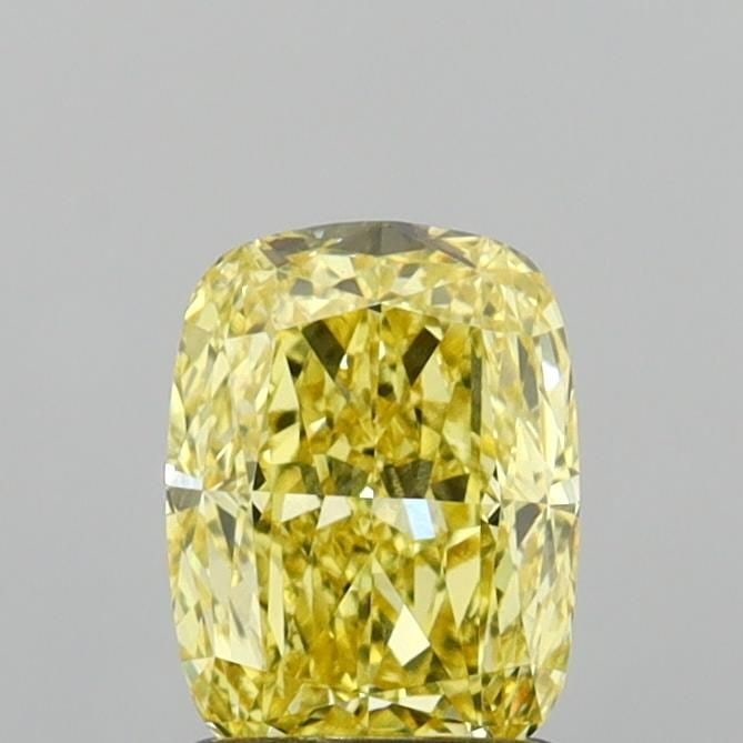 Loose Diamond - CUSHION MODIFIED 1.35ct Fancy Intense Yellow VVS2: Loose Diamond - CUSHION MODIFIED 1.35ct Fancy Intense Yellow VVS2 Source: This is a real non-mined Diamond that has been grown in a lab Shape: CUSHION MODIFIED Carats: 1.35 Color: Fancy Intense Yellow