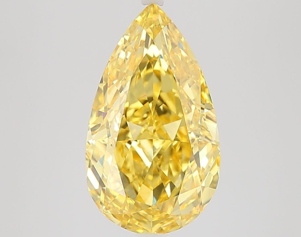 Loose Diamond - PEAR 3.53ct Fancy Vivid Yellow VVS2: Loose Diamond - PEAR 3.53ct Fancy Vivid Yellow VVS2 Source: This is a real non-mined Diamond that has been grown in a lab Shape: PEAR Carats: 3.53 Color: Fancy Vivid Yellow Certification: IGI Video:
