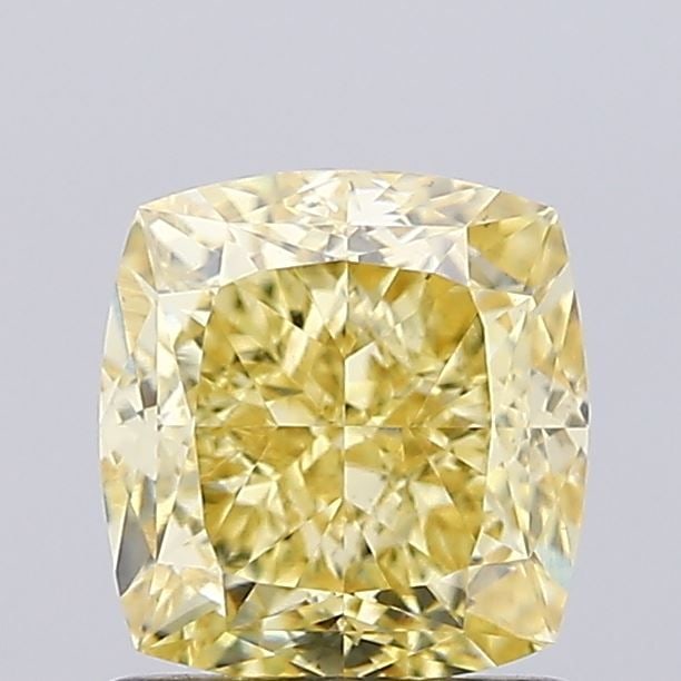 Loose Diamond - CUSHION MODIFIED 1.4ct Fancy Intense Yellow VS1: Loose Diamond - CUSHION MODIFIED 1.4ct Fancy Intense Yellow VS1 Source: This is a real non-mined Diamond that has been grown in a lab Shape: CUSHION MODIFIED Carats: 1.4 Color: Fancy Intense Yellow