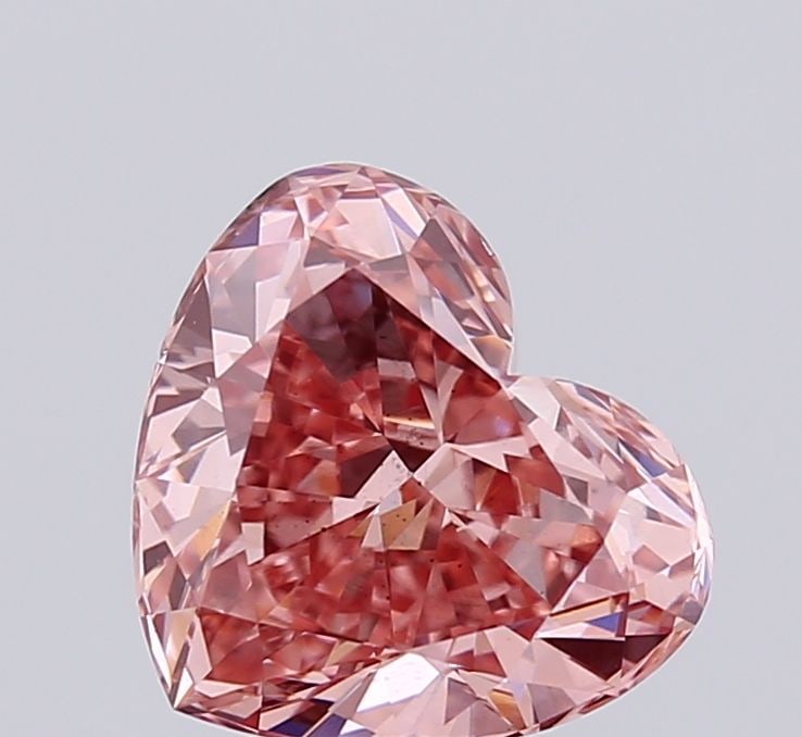 Loose Diamond - HEART 3.16ct Fancy Vivid Brownish Pink SI1: Loose Diamond - HEART 3.16ct Fancy Vivid Brownish Pink SI1 Source: This is a real non-mined Diamond that has been grown in a lab Shape: HEART Carats: 3.16 Color: Fancy Vivid Brownish Pink Certificatio