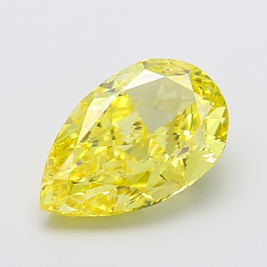 Loose Diamond - PEAR 8.05ct Fancy Vivid Yellow VVS2: Loose Diamond - PEAR 8.05ct Fancy Vivid Yellow VVS2 Source: This is a real non-mined Diamond that has been grown in a lab Shape: PEAR Carats: 8.05 Color: Fancy Vivid Yellow Certification: IGI Video: