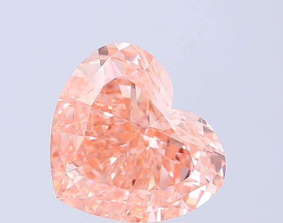 Loose Diamond - HEART 5.02ct Fancy Vivid Orange Pink VS1: Loose Diamond - HEART 5.02ct Fancy Vivid Orange Pink VS1 Source: This is a real non-mined Diamond that has been grown in a lab Shape: HEART Carats: 5.02 Color: Fancy Vivid Orange Pink Certification: I