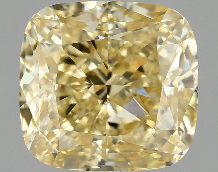 Loose Diamond - CUSHION MODIFIED 1.54ct Fancy Intense Yellow VVS2: Loose Diamond - CUSHION MODIFIED 1.54ct Fancy Intense Yellow VVS2 Source: This is a real non-mined Diamond that has been grown in a lab Shape: CUSHION MODIFIED Carats: 1.54 Color: Fancy Intense Yellow