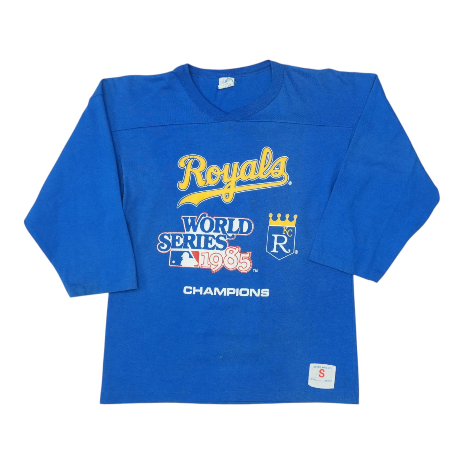 Vintage 1985 Kansas City Royals Champs Jersey Shirt Small: Vintage 1985 Kansas City Royals Champs Jersey Shirt Small Original vintage 1985 Kansas City Royals World Series Champs jersey shirt. This true vintage piece is not a modern reproduction and features n