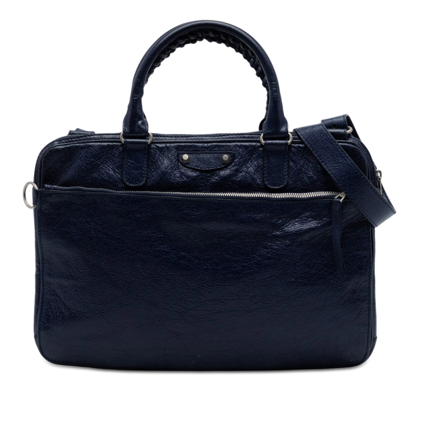 Balenciaga blue lambskin leather briefcase with detachable strap (1 of 7)