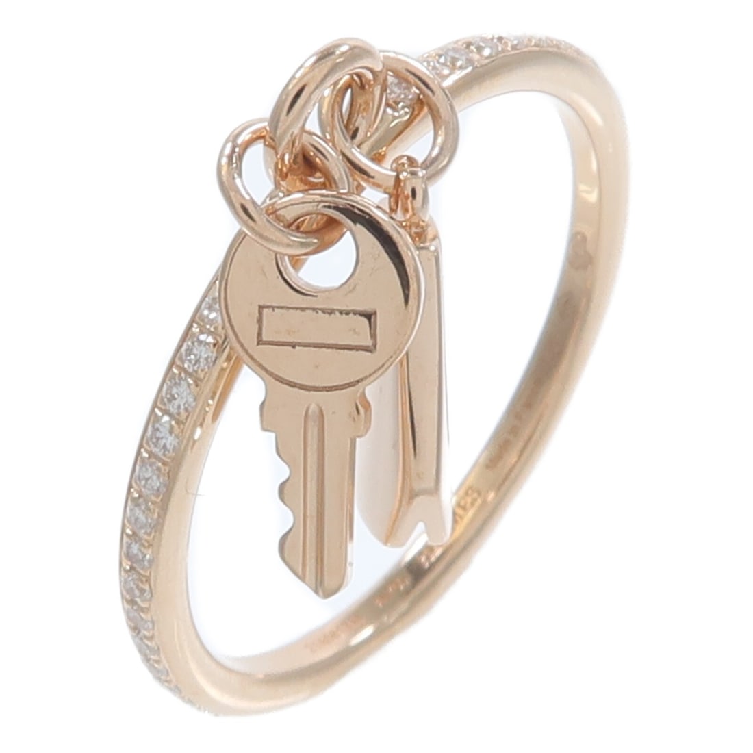 Hermes Kelly Clochette Diamond Ring 18K Rose Gold Size 7 (1 of 7)