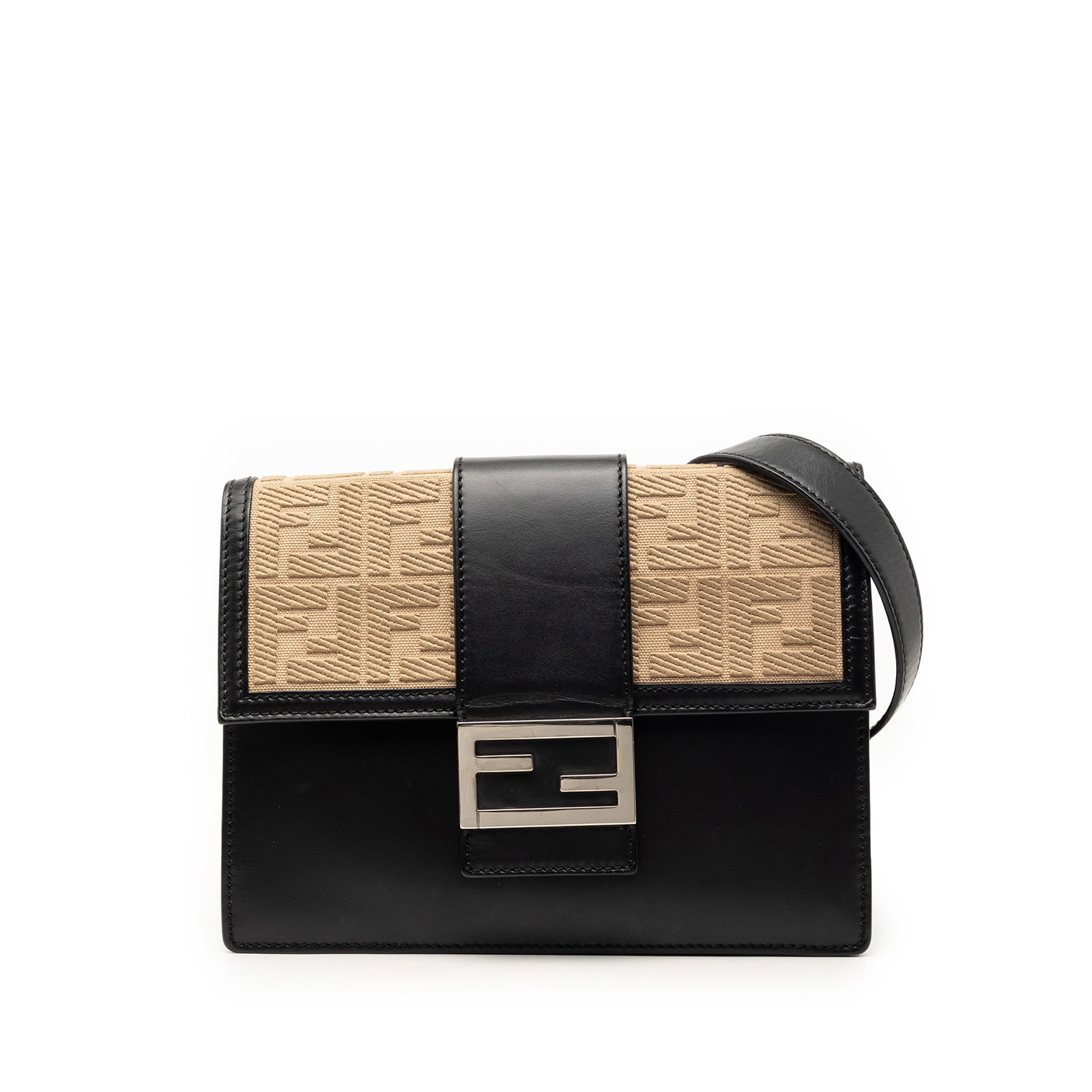 Fendi FF 1974 Flat Baguette Crossbody in calfskin canvas (1 of 8)