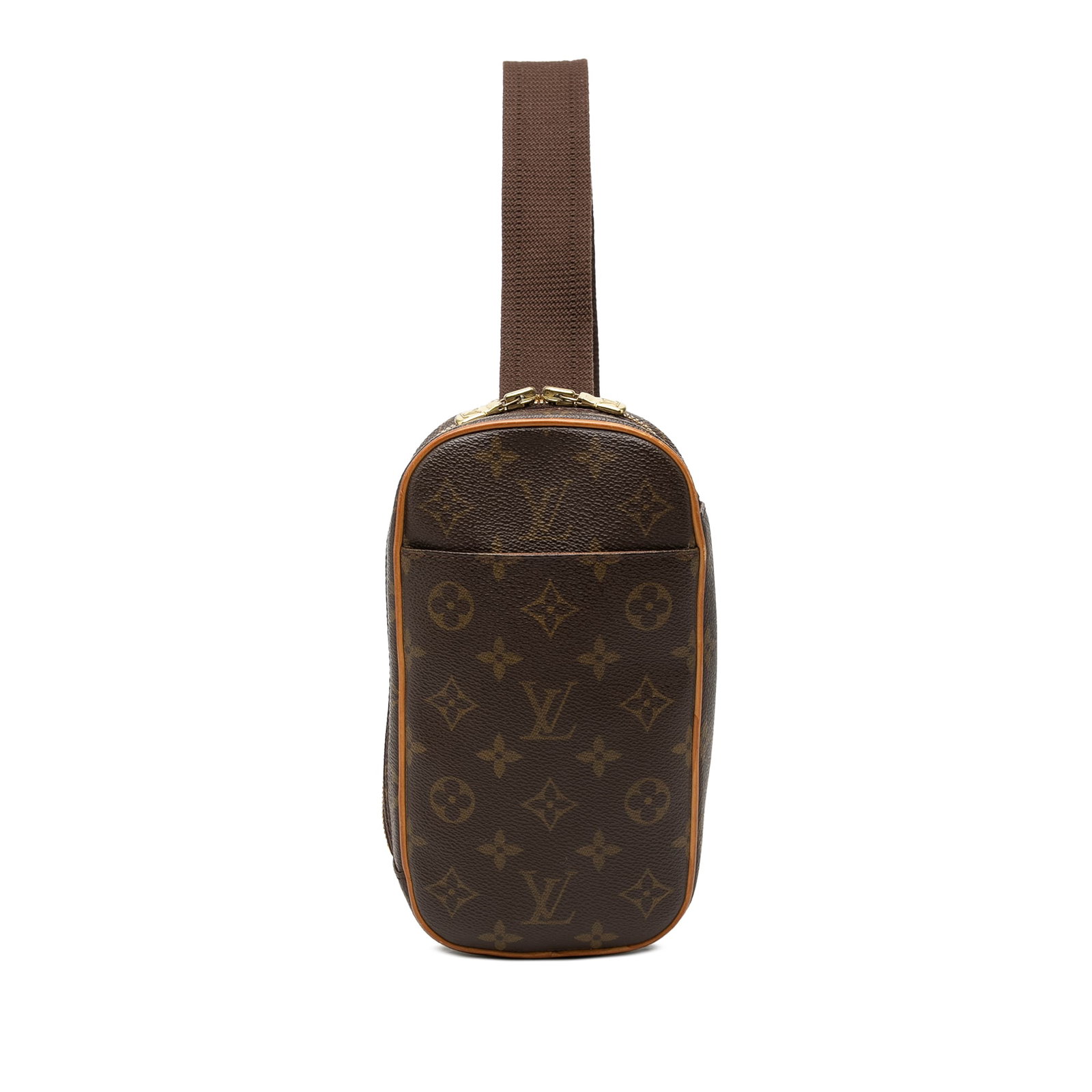 Louis Vuitton Gange Pochette Monogram Canvas Crossbody Bag: Louis Vuitton Gange Pochette Monogram Canvas Crossbody Bag Louis Vuitton Monogram Pochette Gange in brown monogram canvas with vachetta leather trim. This bag features an adjustable strap, an exterior