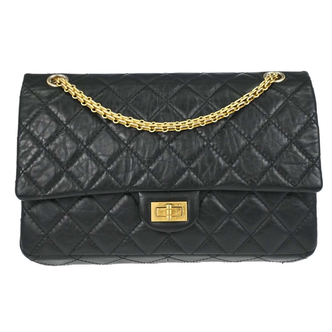 CHANEL Hanger Flap Crossbody Bag in Black Calfskin Quilted: CHANEL Hanger Flap Crossbody Bag in Black Calfskin Quilted Chanel 2.55 Double Flap shoulder bag in black calfskin leather with a quilted matelasse finish. Designed with a crossbody strap, silver-color