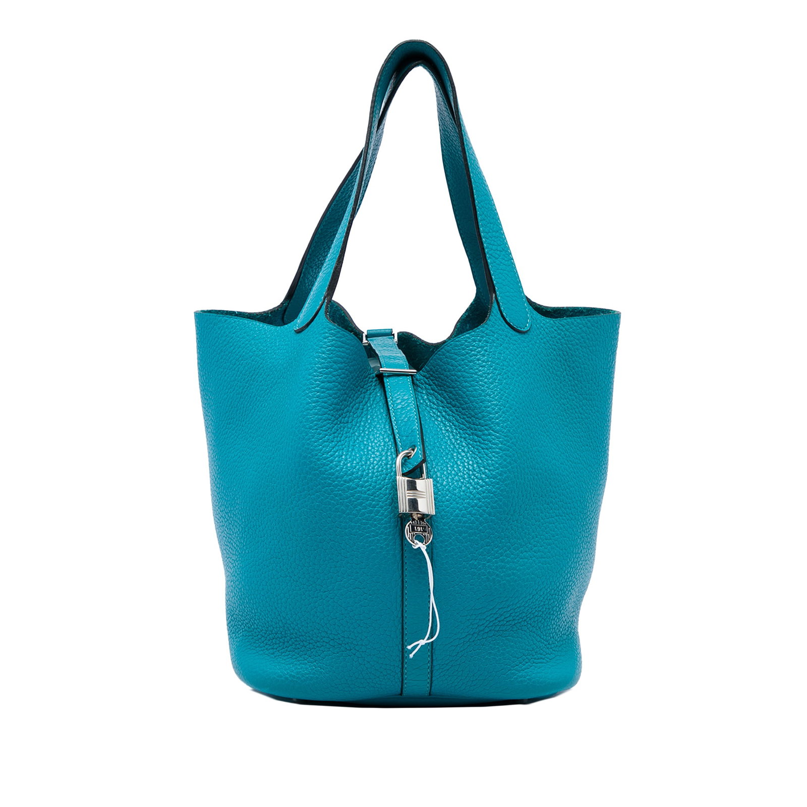 Hermes Picotin Lock 22 Clemence Leather Handbag Turquoise (1 of 5)