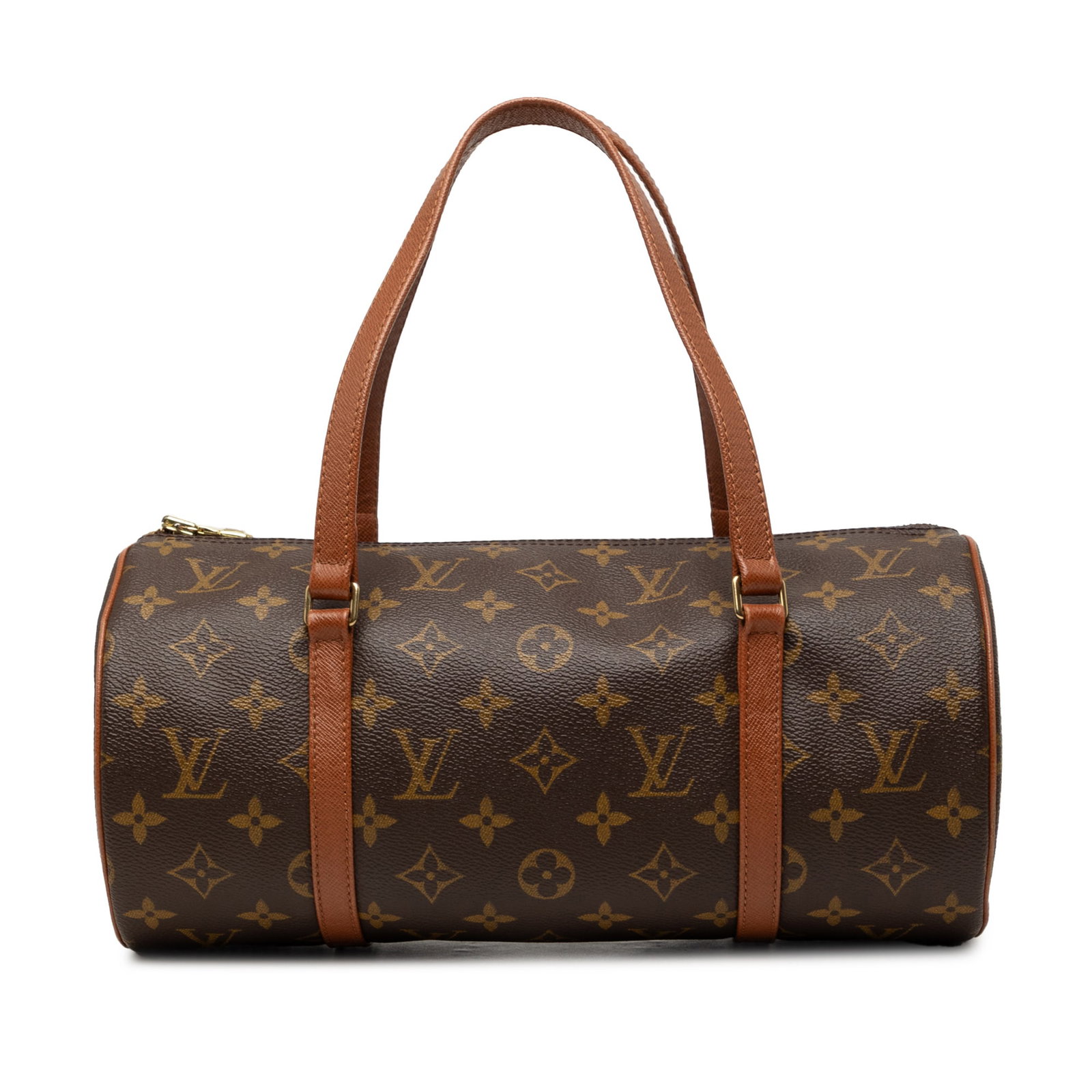 Louis Vuitton Papillon 30 Monogram Canvas Handbag: Louis Vuitton Papillon 30 Monogram Canvas Handbag A Louis Vuitton Monogram Papillon 30 handbag crafted with a monogram canvas body, leather trim, flat leather handles, and a top zip closure. Made in F