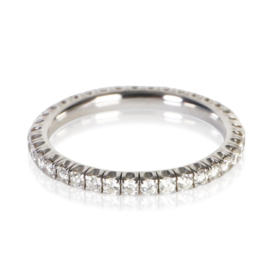 Cartier Etincelle 18k White Gold Diamond Ring Size 5.25: Cartier Etincelle 18k White Gold Diamond Ring Size 5.25 Cartier Etincelle band crafted in 18k white gold and set with round brilliant white diamonds. This women's band from the Etincelle collection ha