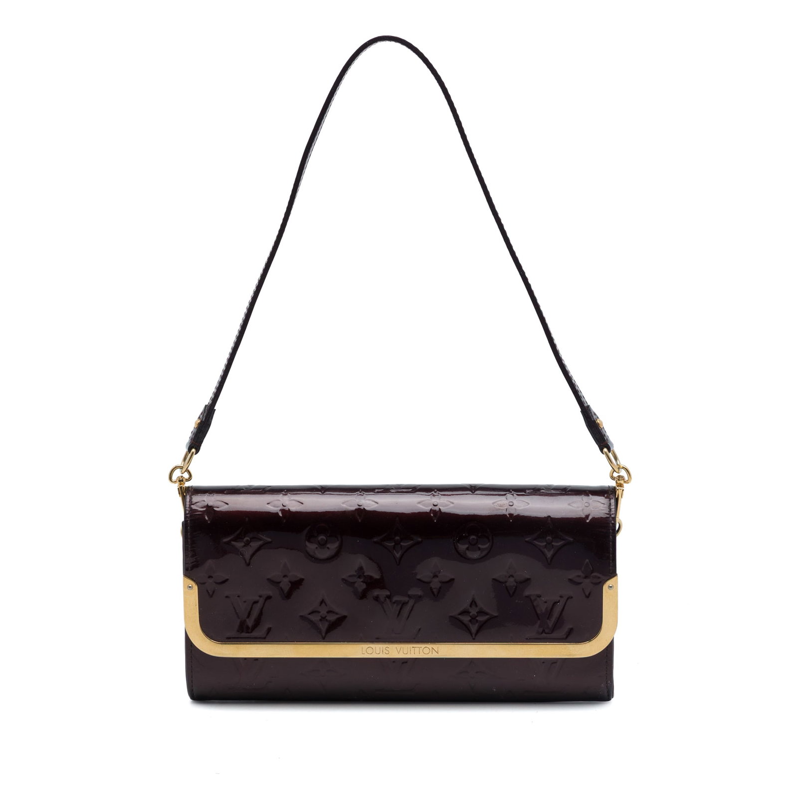 Louis Vuitton Ana Vernis Leather Satchel Purple: Louis Vuitton Ana Vernis Leather Satchel Purple Louis Vuitton Monogram Vernis Ana satchel in purple leather with a front flap and magnetic snap closure. The bag includes a detachable flat leather stra