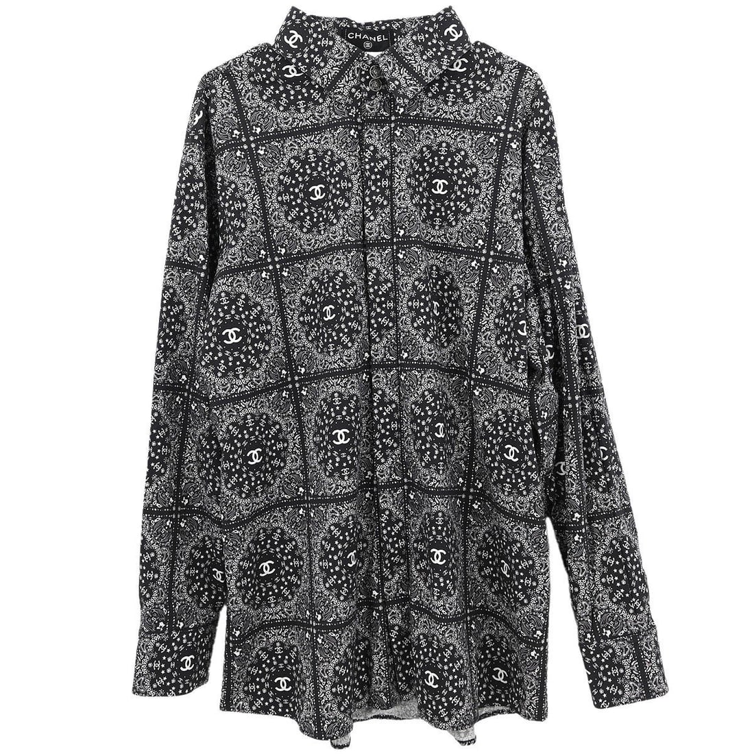 CHANEL Black Long Sleeve Dress Shirt Size 54 Italy (1 of 10)