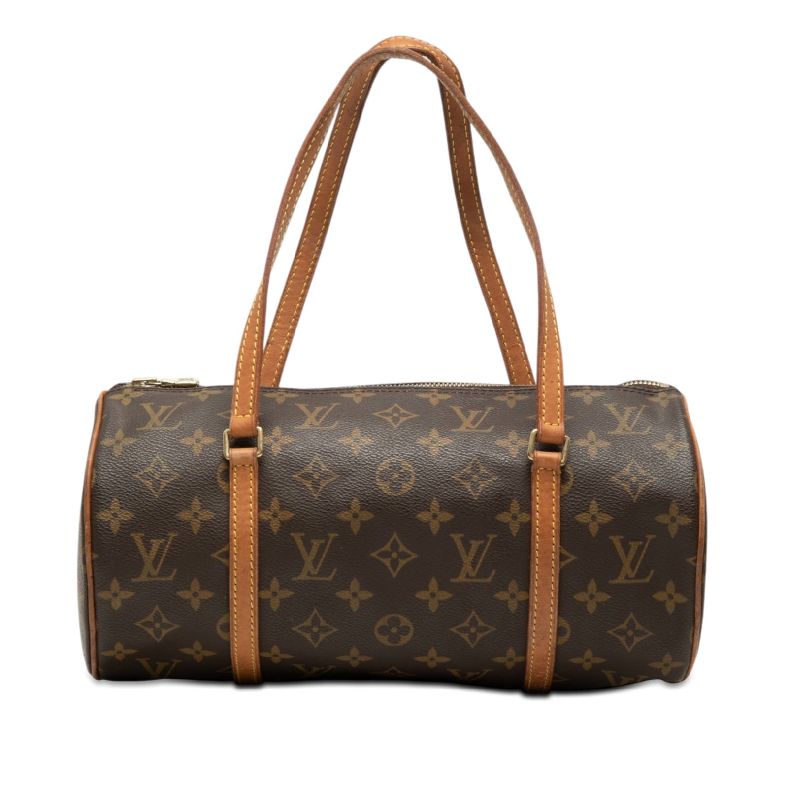 Louis Vuitton Papillon 30 Monogram Canvas Shoulder Bag: Louis Vuitton Papillon 30 Monogram Canvas Shoulder Bag A Louis Vuitton Monogram Papillon 30 handbag crafted with a monogram canvas body, leather trim, flat leather handles, and a top zip closure. Made