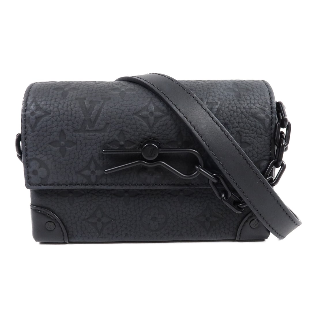 Louis Vuitton M81746 LV Steamer wearable wallet shoulder bag black: Louis Vuitton M81746 LV Steamer wearable wallet shoulder bag black Louis Vuitton LV Steamer Wearable Wallet shoulder bag in black Monogram Taurillon Clemence leather with calfskin trim. This unisex sh