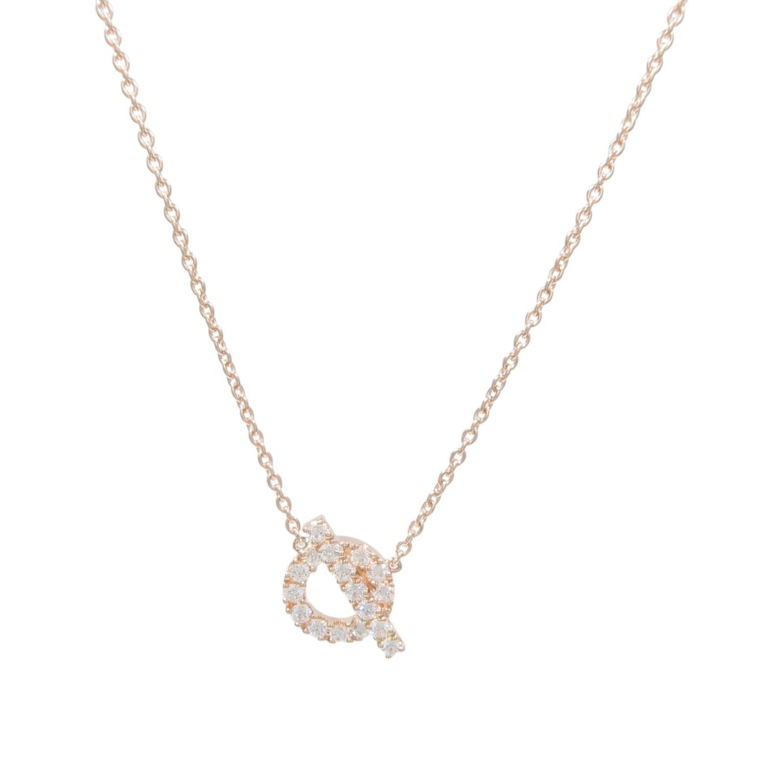 Hermes Finesse 18K Rose Gold Diamond Pendant Necklace (1 of 9)