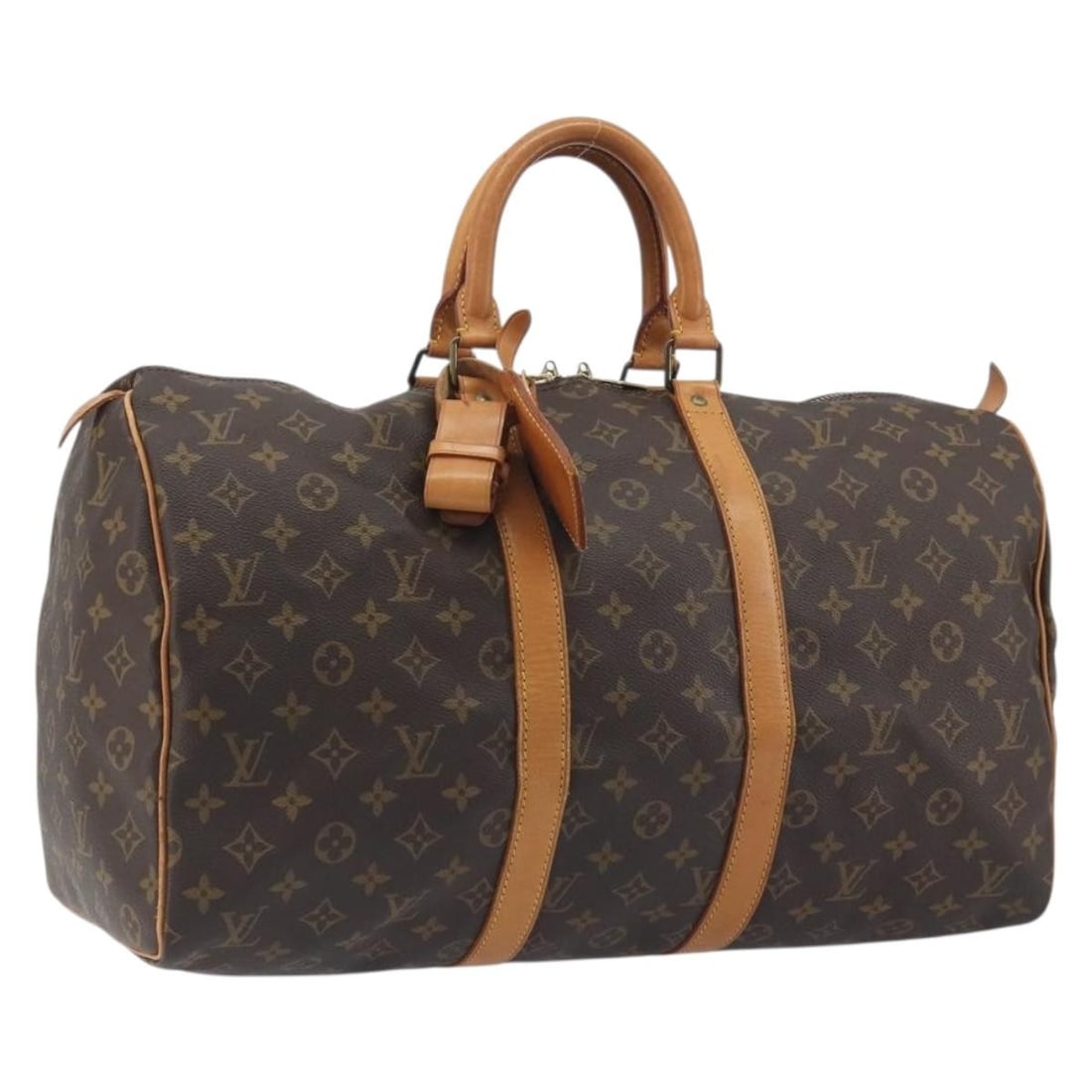 Louis Vuitton M41428 Keepall 45 Monogram Canvas Boston Bag: Louis Vuitton M41428 Keepall 45 Monogram Canvas Boston Bag Louis Vuitton Keepall 45 Boston bag in Monogram canvas, made in France. This women's bag includes a dust bag, name tag, and Powanie.