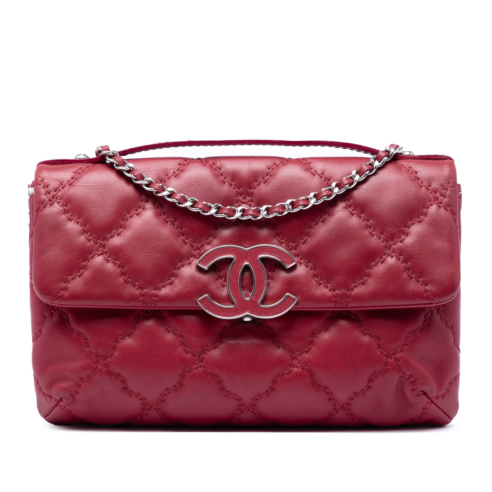Chanel Hamptons quilted calfskin clutch with chain strap (1 of 5)