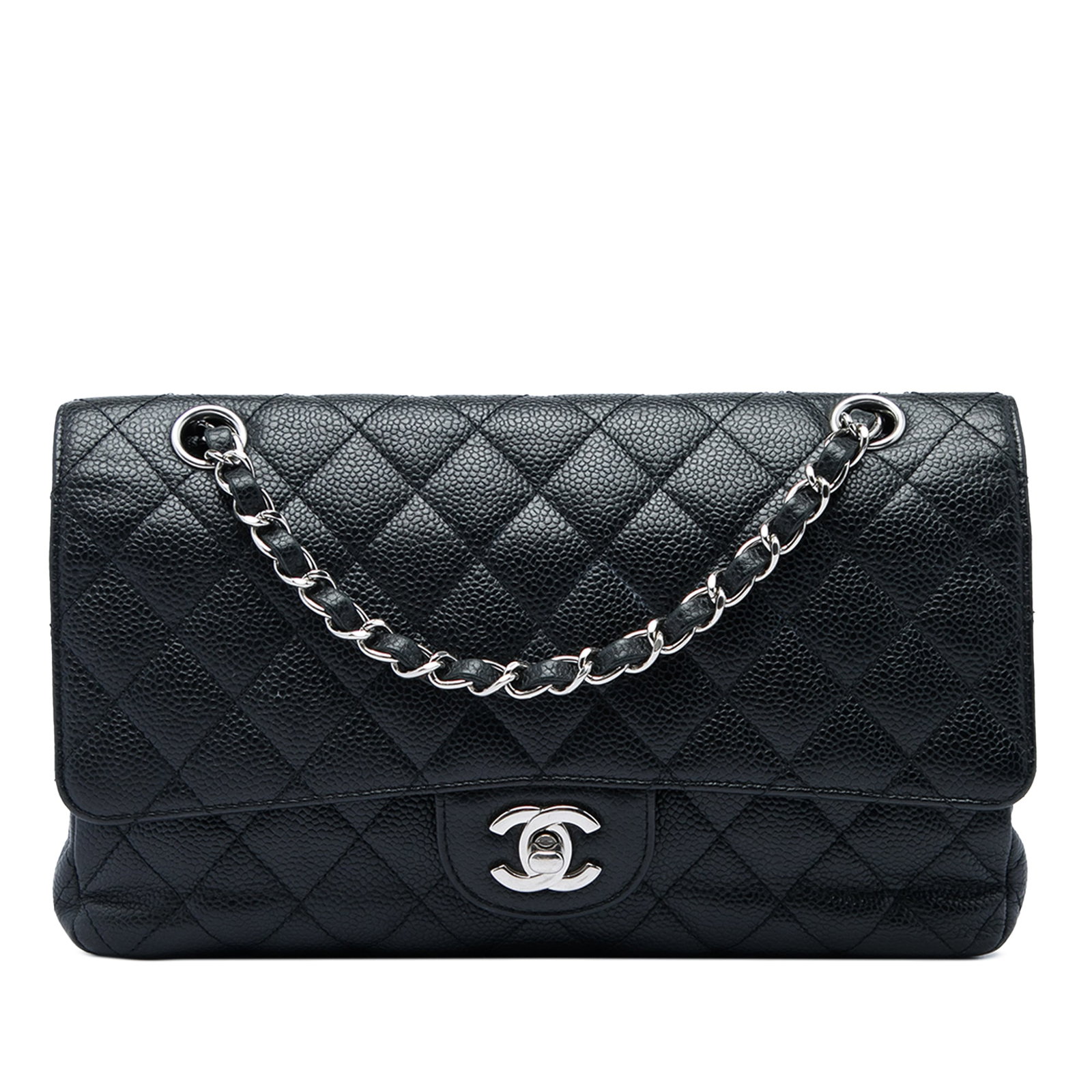 Chanel Medium Classic Double Flap Shoulder Bag in Black Caviar Leather (1 of 5)
