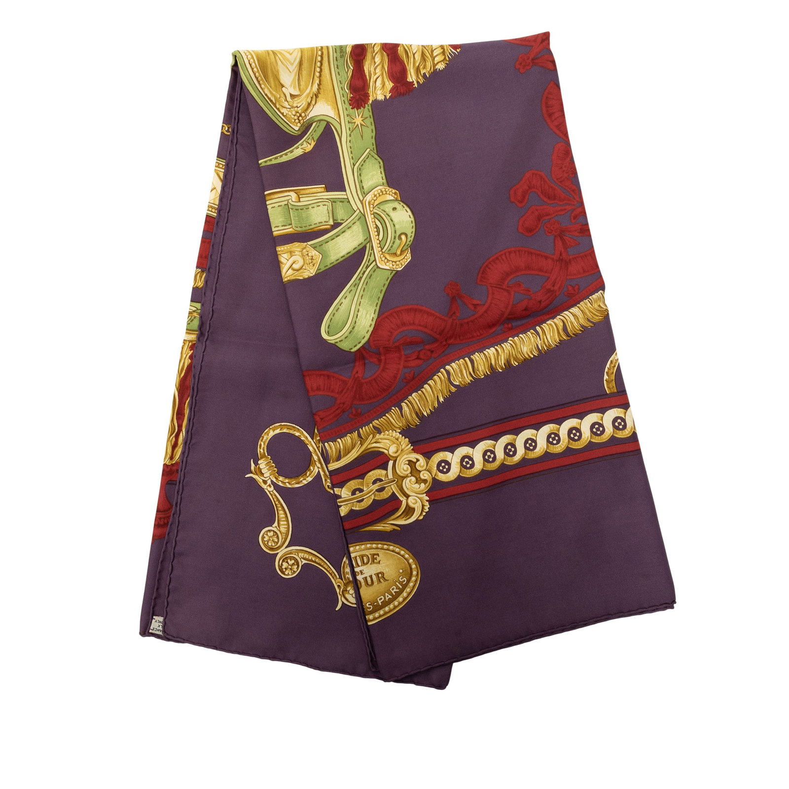 Hermes Bride de Cour 90 silk scarf in purple (1 of 8)