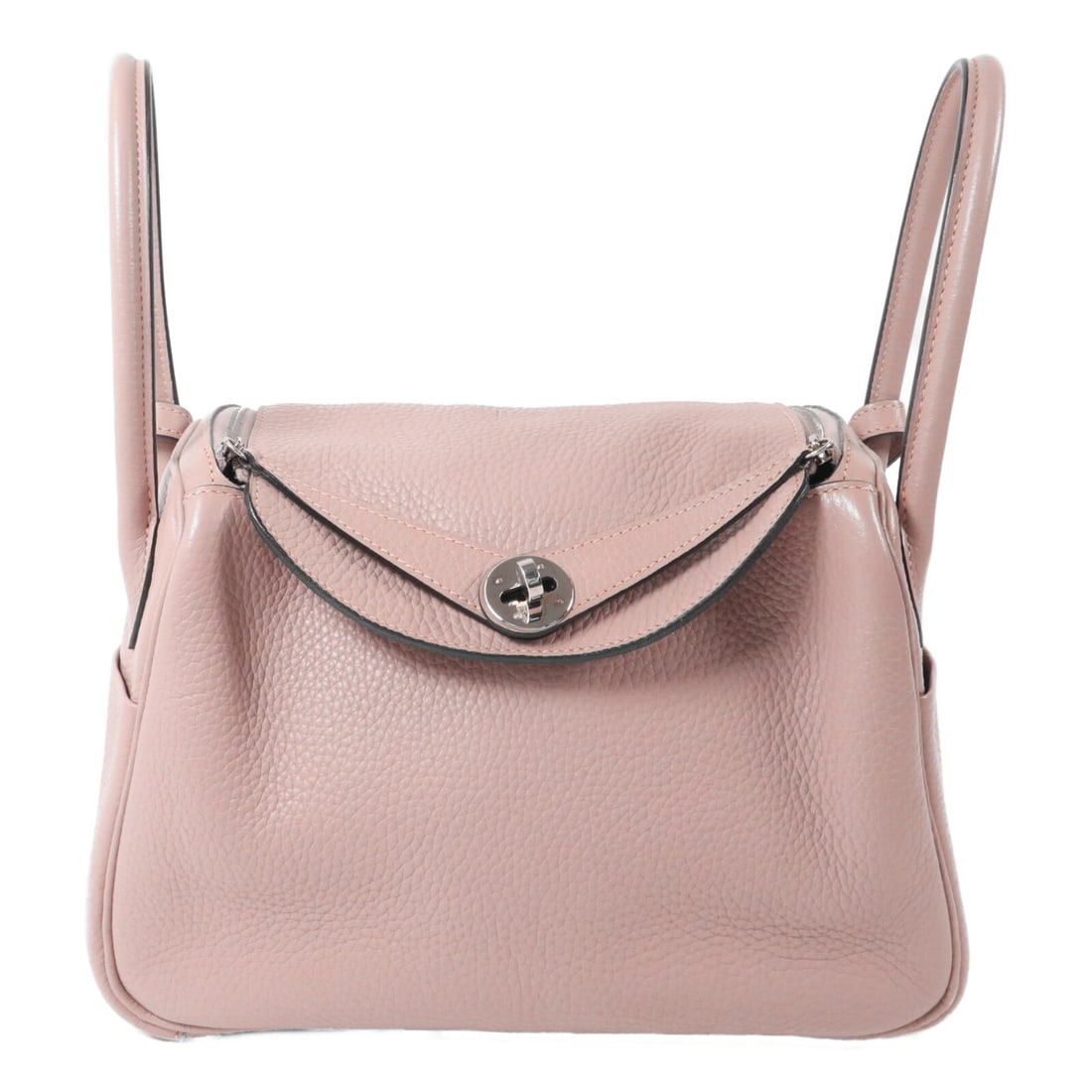 Hermes Lindy 26 Taurillon Clemence 2 Way Shoulder Bag Glycine PHW: Hermes Lindy 26 Taurillon Clemence 2 Way Shoulder Bag Glycine PHW Hermes Lindy 26 2-way shoulder bag in Glycine Taurillon Clemence leather with palladium-tone hardware. This women's bag is made in Fra