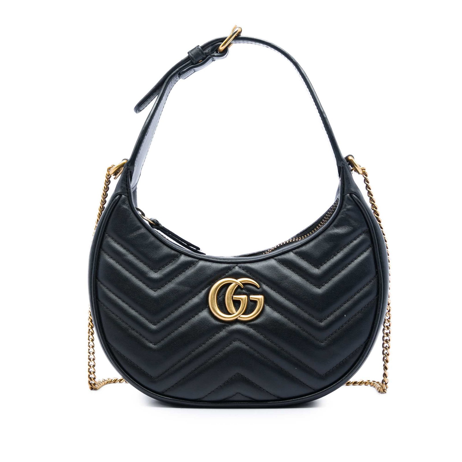 Gucci GG Marmont Mini Half Moon Leather Shoulder Bag (1 of 7)